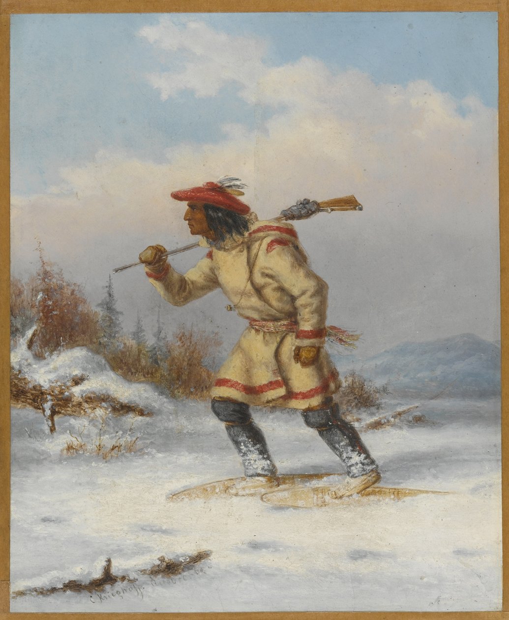 A jávorszarvas nyomán, 1860 körül alkotó: Cornelius Krieghoff