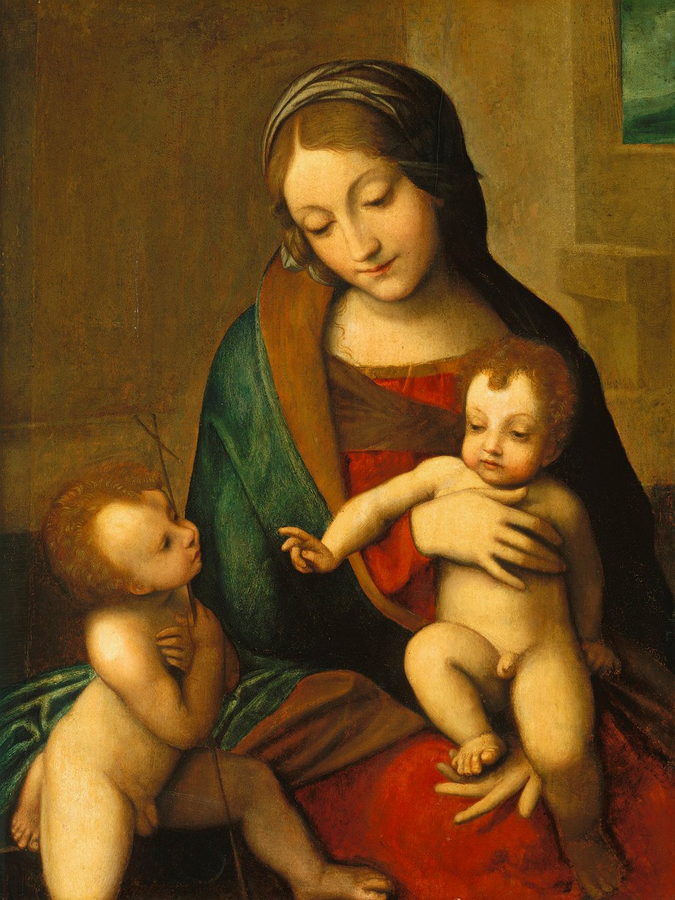 Madonna és gyermek a Szent János csecsemővel, c. 1510 alkotó: Antonio da Correggio