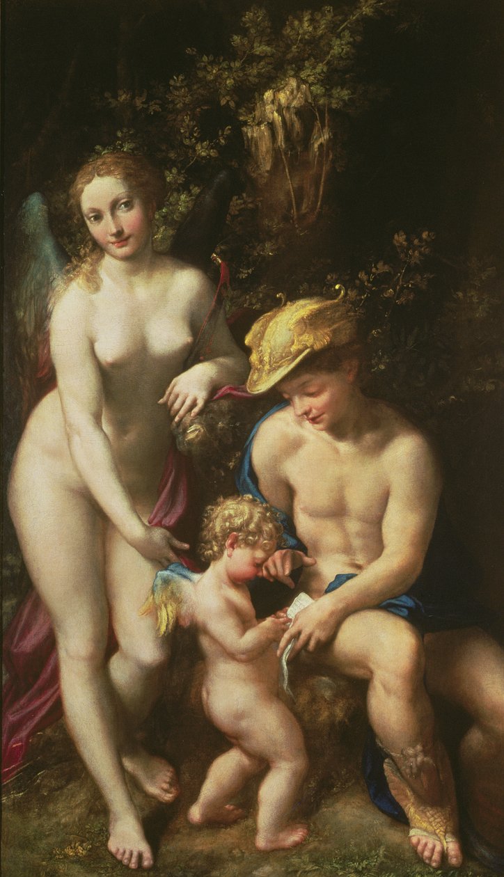 Vénusz Merkúrral és Ámorral ("A szerelem iskolája"), 1525 körül alkotó: Antonio da Correggio