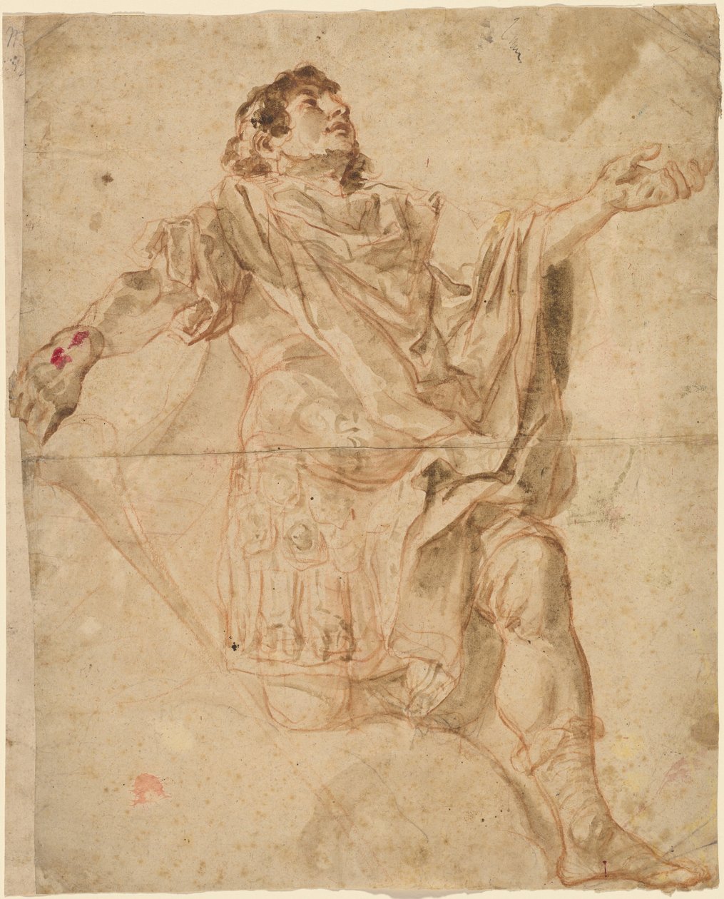 Térdelő Szent György (recto) alkotó: Cosmas Damian Asam