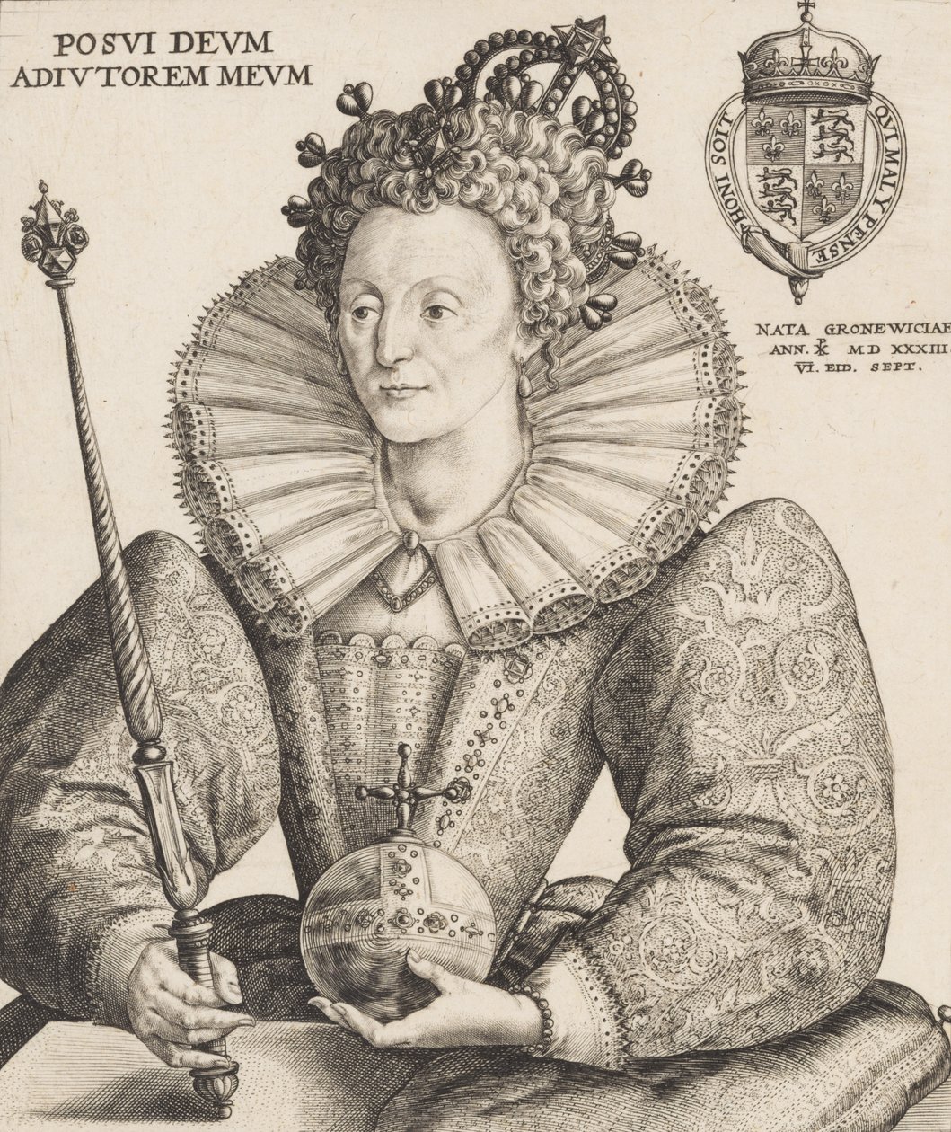 I. Erzsébet királynő, 1592. alkotó: Crispijn de Passe I