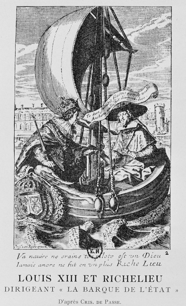 Lajos XIII és Richelieu alkotó: Crispin I de (after) Passe
