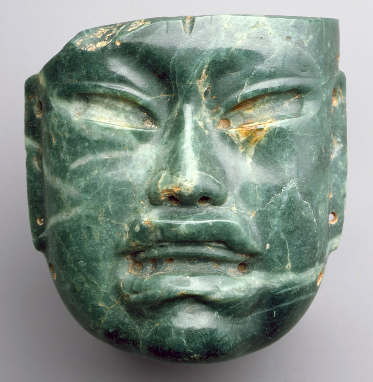 Maszk, ie 900-400 (jádeit) alkotó: Culture Olmec