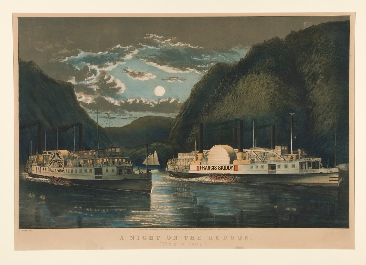 Egy éjszaka a Hudsonon alkotó: Currier and Ives