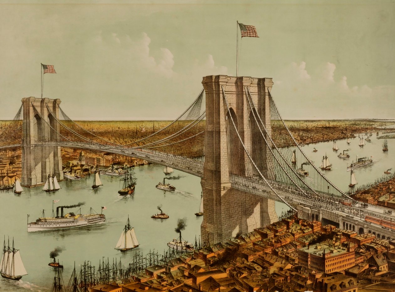 Nagy Keleti Folyó függőhíd alkotó: Currier and Ives