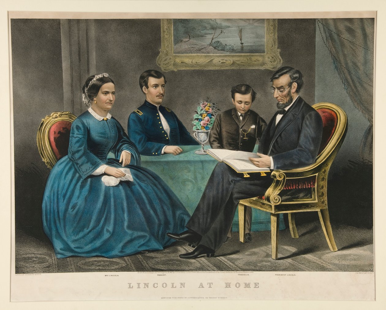 Lincoln otthon alkotó: Currier and Ives