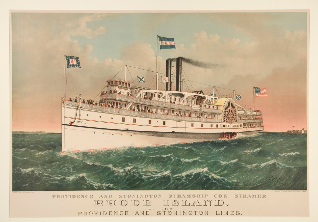 Providence és Stonington Steamship Co alkotó: Currier and Ives