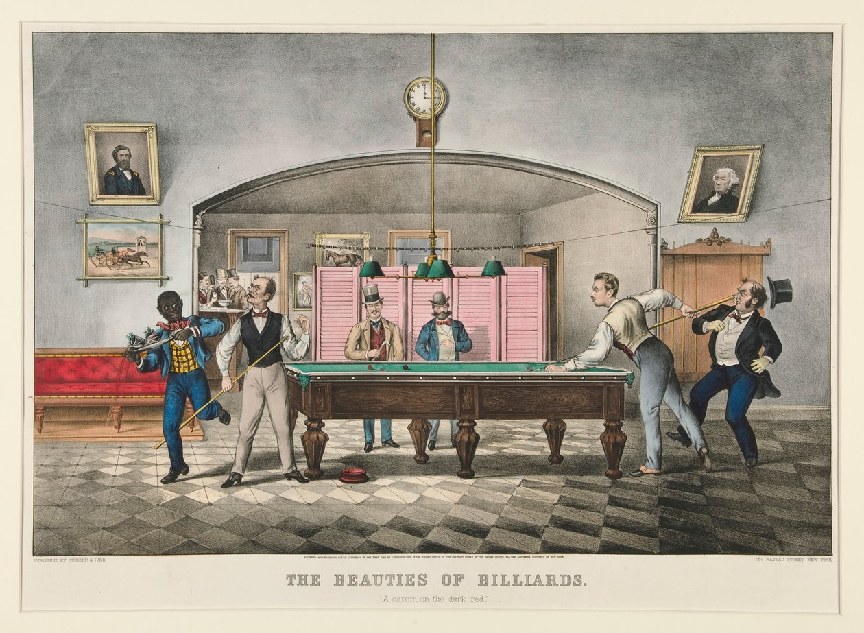 A biliárd szépségei. alkotó: Currier and Ives