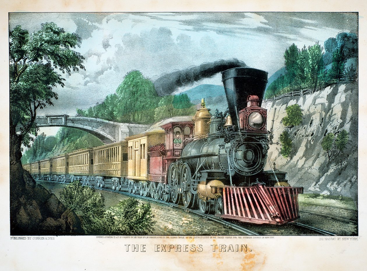 The Express Train, USA, 1870 alkotó: Currier and Ives