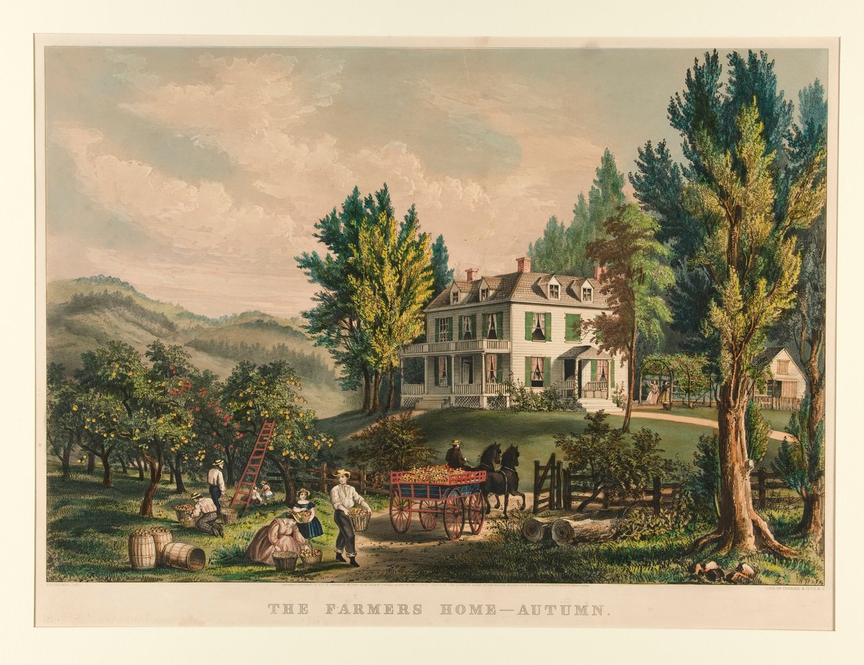 A gazdák otthona – ősz alkotó: Currier and Ives