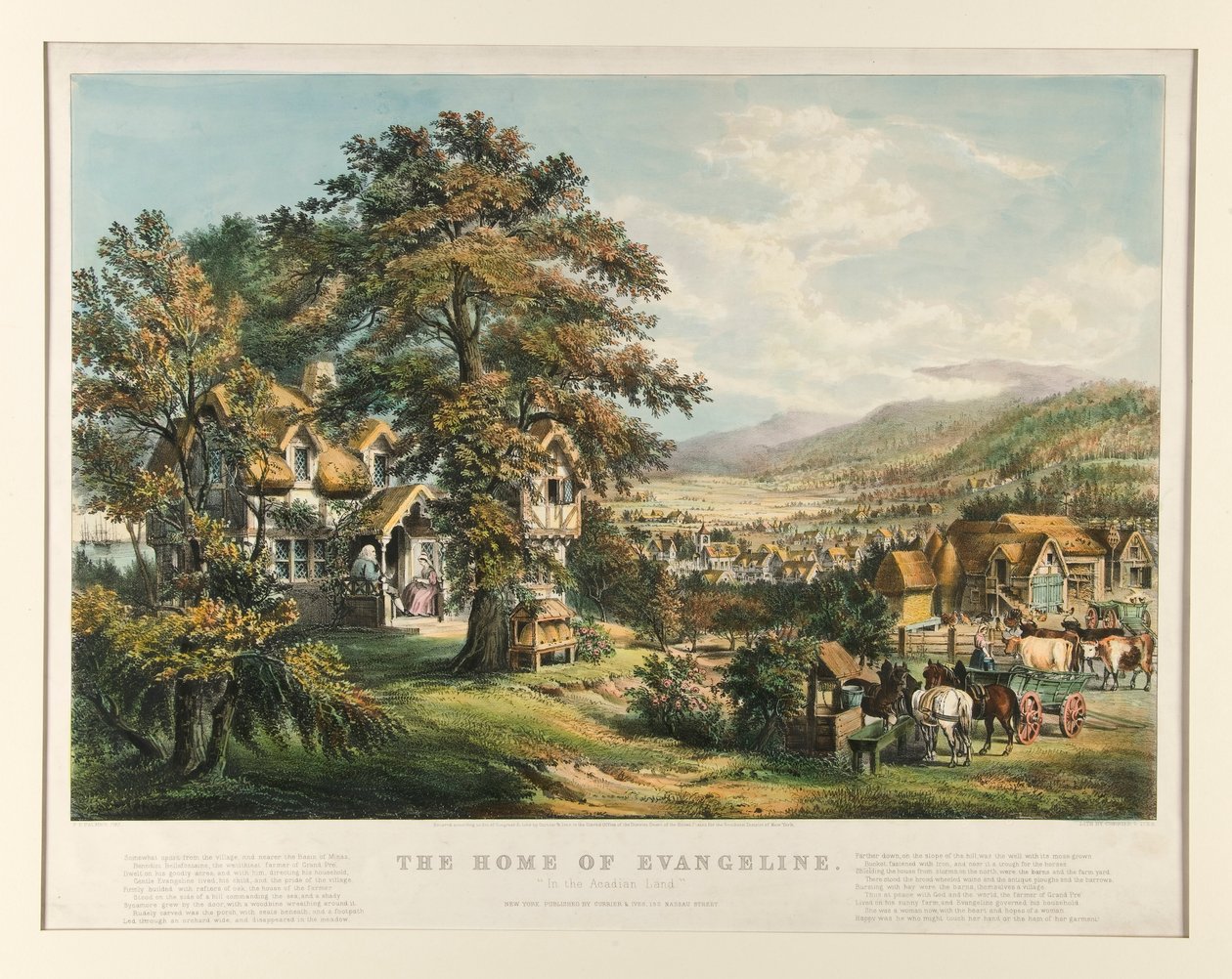 Evangeline otthona / alkotó: Currier and Ives