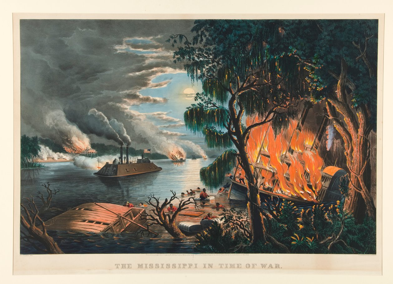 Mississippi háború idején alkotó: Currier and Ives