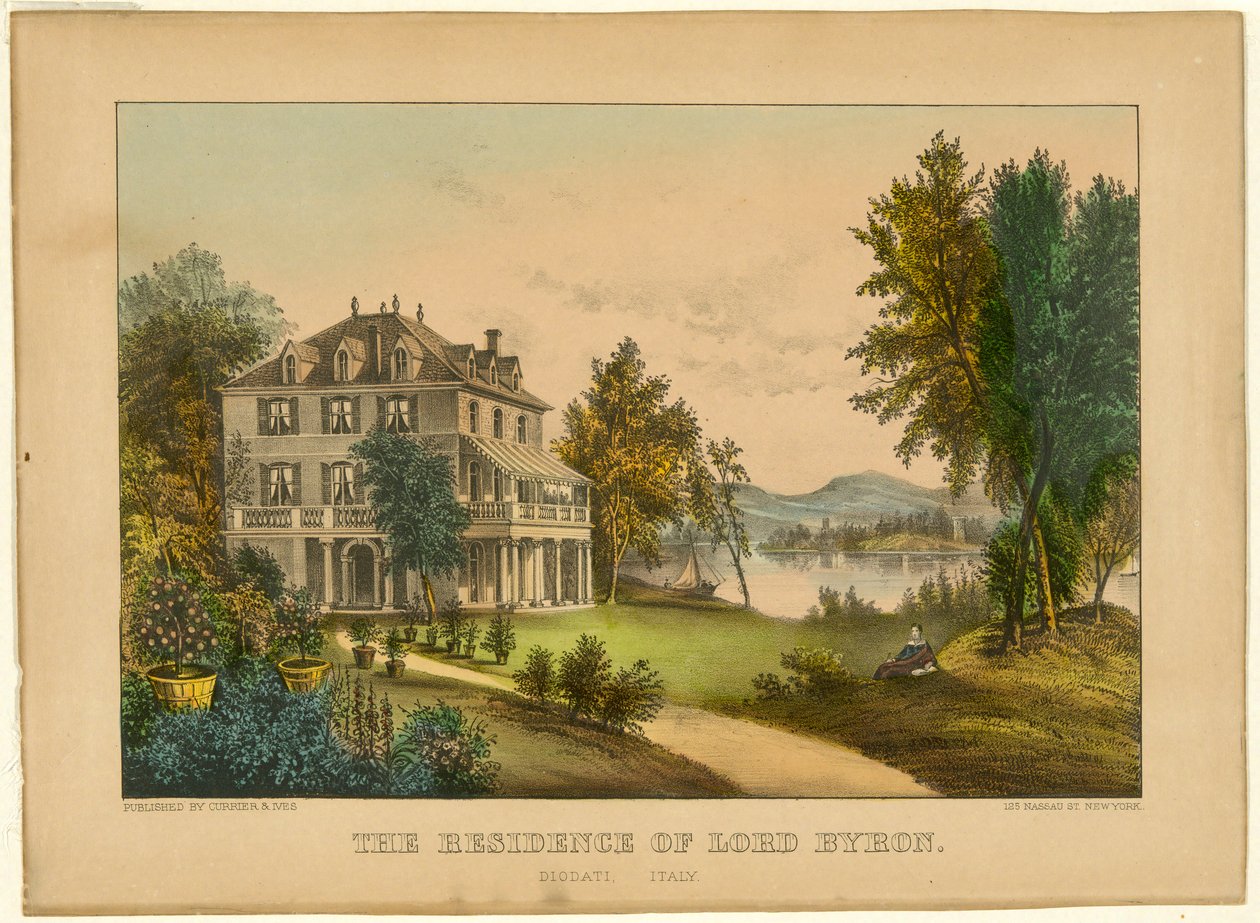 Lord Byron rezidenciája alkotó: Currier and Ives