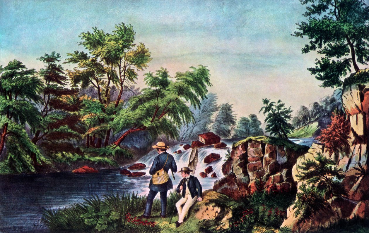 A Pisztráng-patak, 1852. alkotó: Currier and Ives