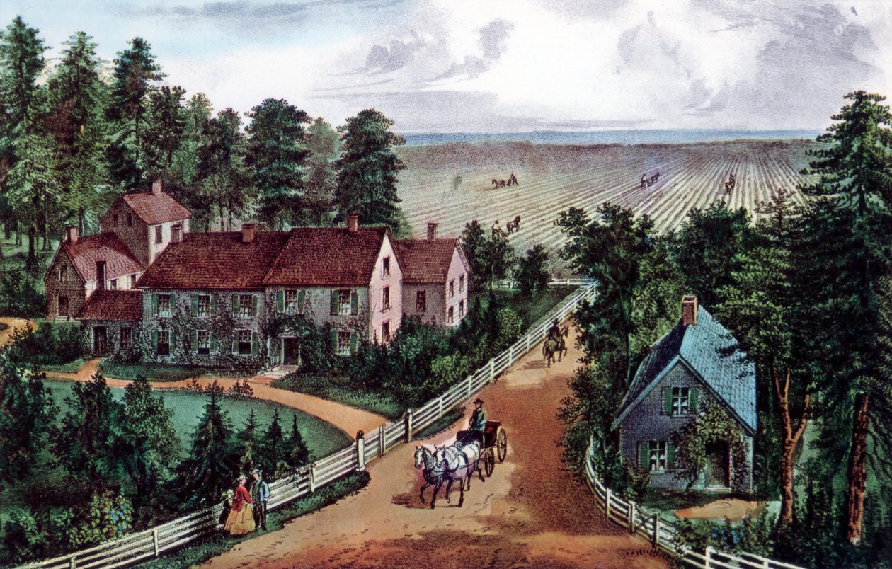 Nyugati Parasztotthon, 1871. alkotó: Currier and Ives