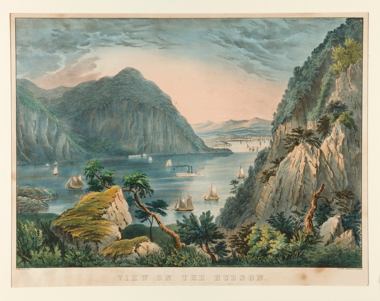 Kilátás a Hudsonra alkotó: Currier and Ives