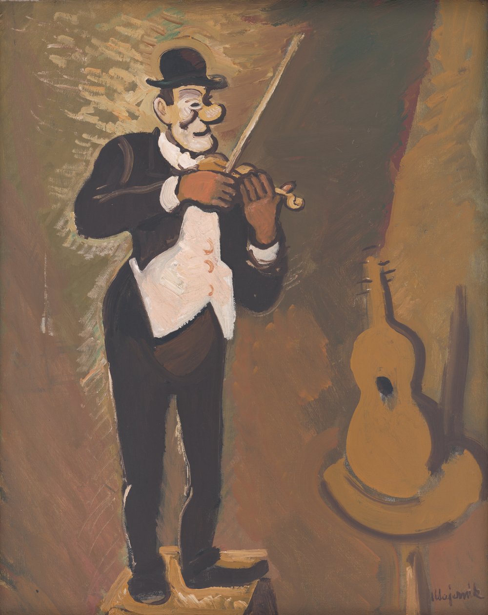 Bohóc hegedül alkotó: Cyprian Majernik