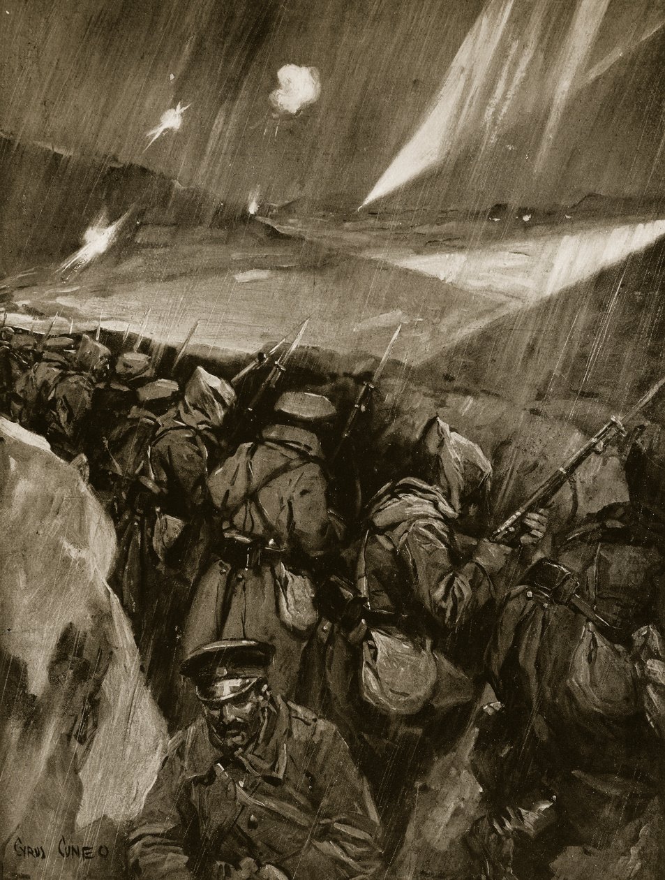 Adrianopolyt ostromló bolgárok, 1912-13 alkotó: Cyrus Cuneo