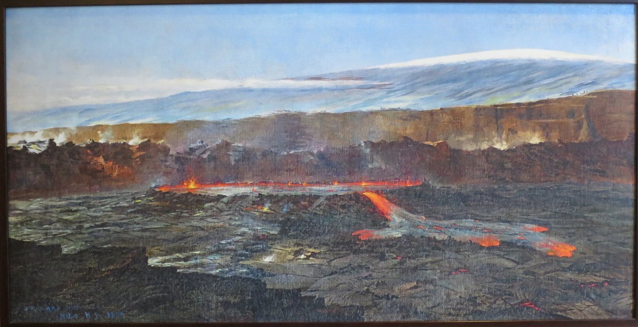 Kitörés, Halemaumau kráter Kilauea Calderanban alkotó: D. Howard Hitchcock