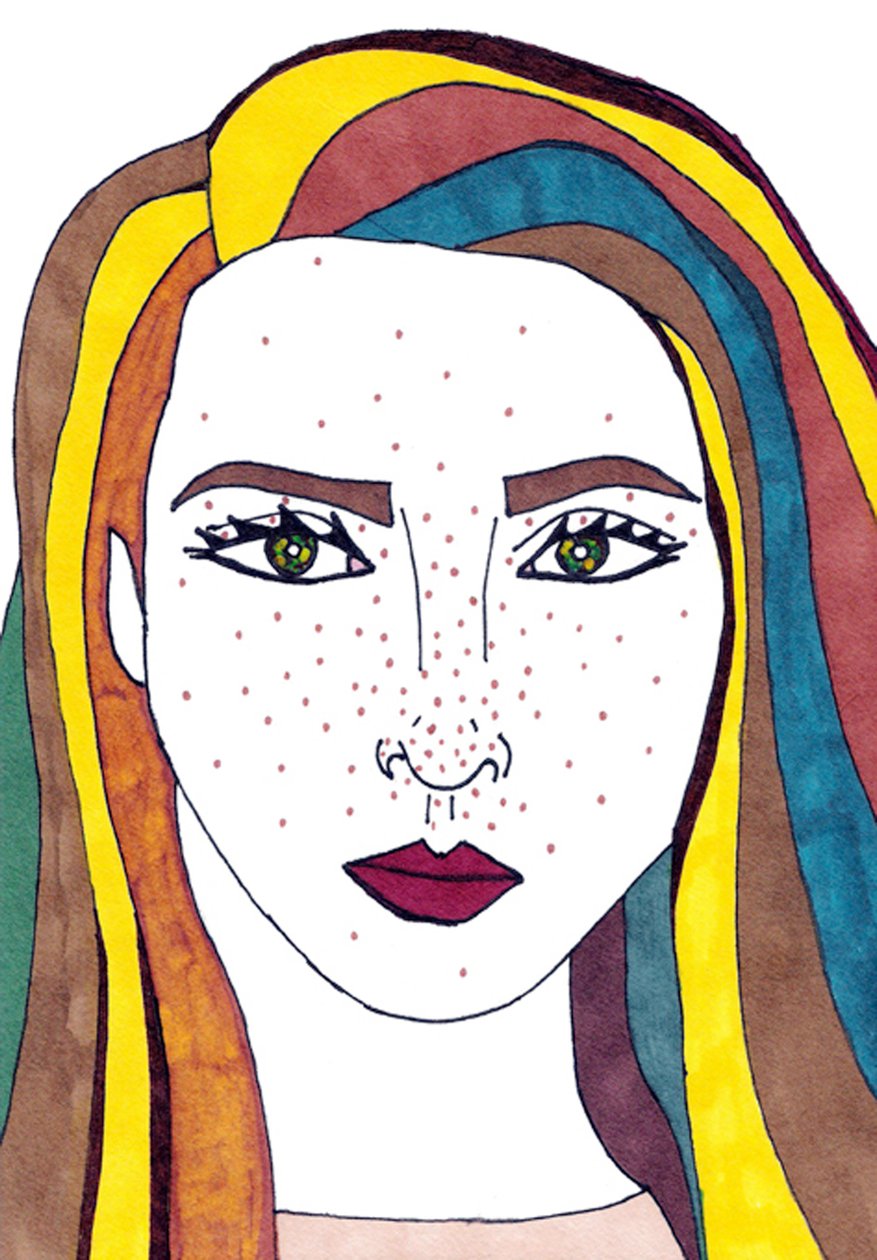 Önarckép (vegyes média) alkotó: Daisy de Villeneuve
