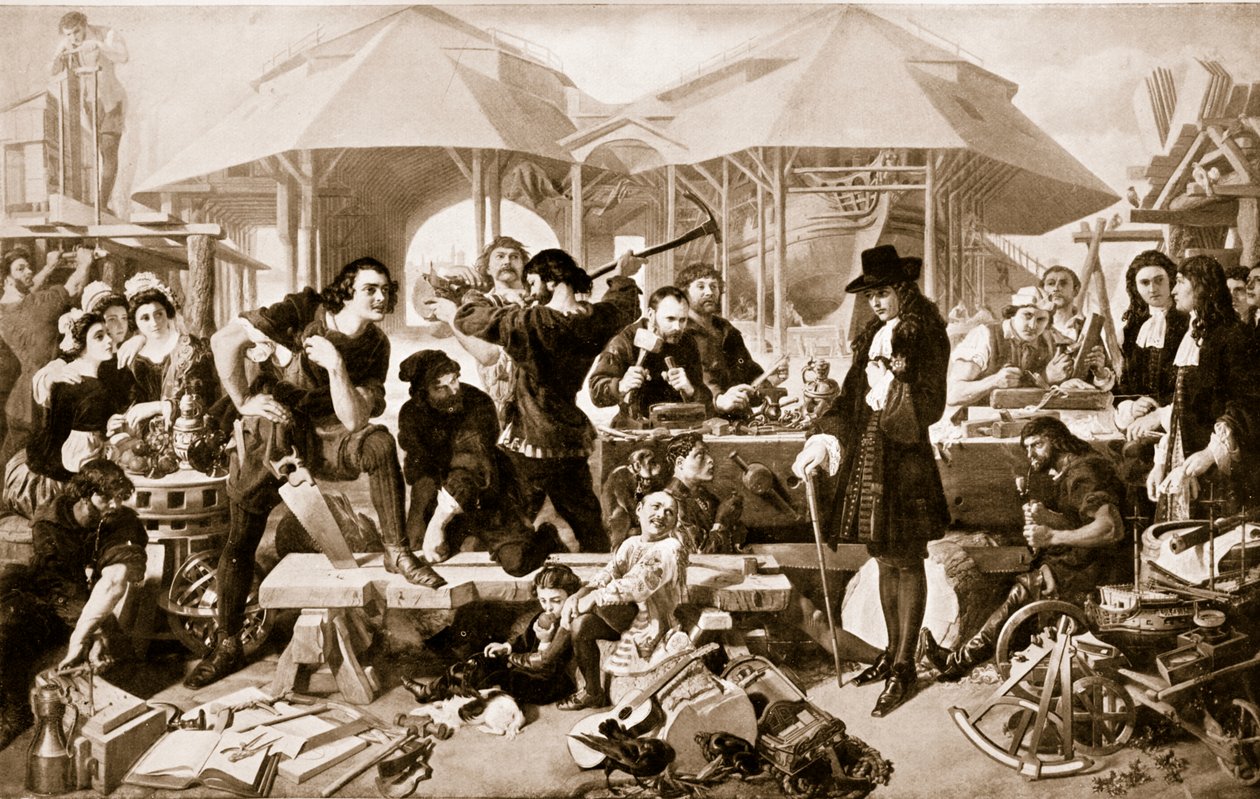 Nagy Péter a Deptford Dockyardban alkotó: Daniel Maclise