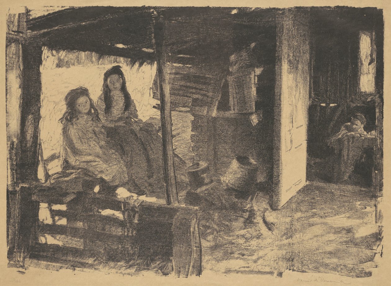 Cím nélkül (2 lány egy istállóban) alkotó: Daniel Albert Veresmith
