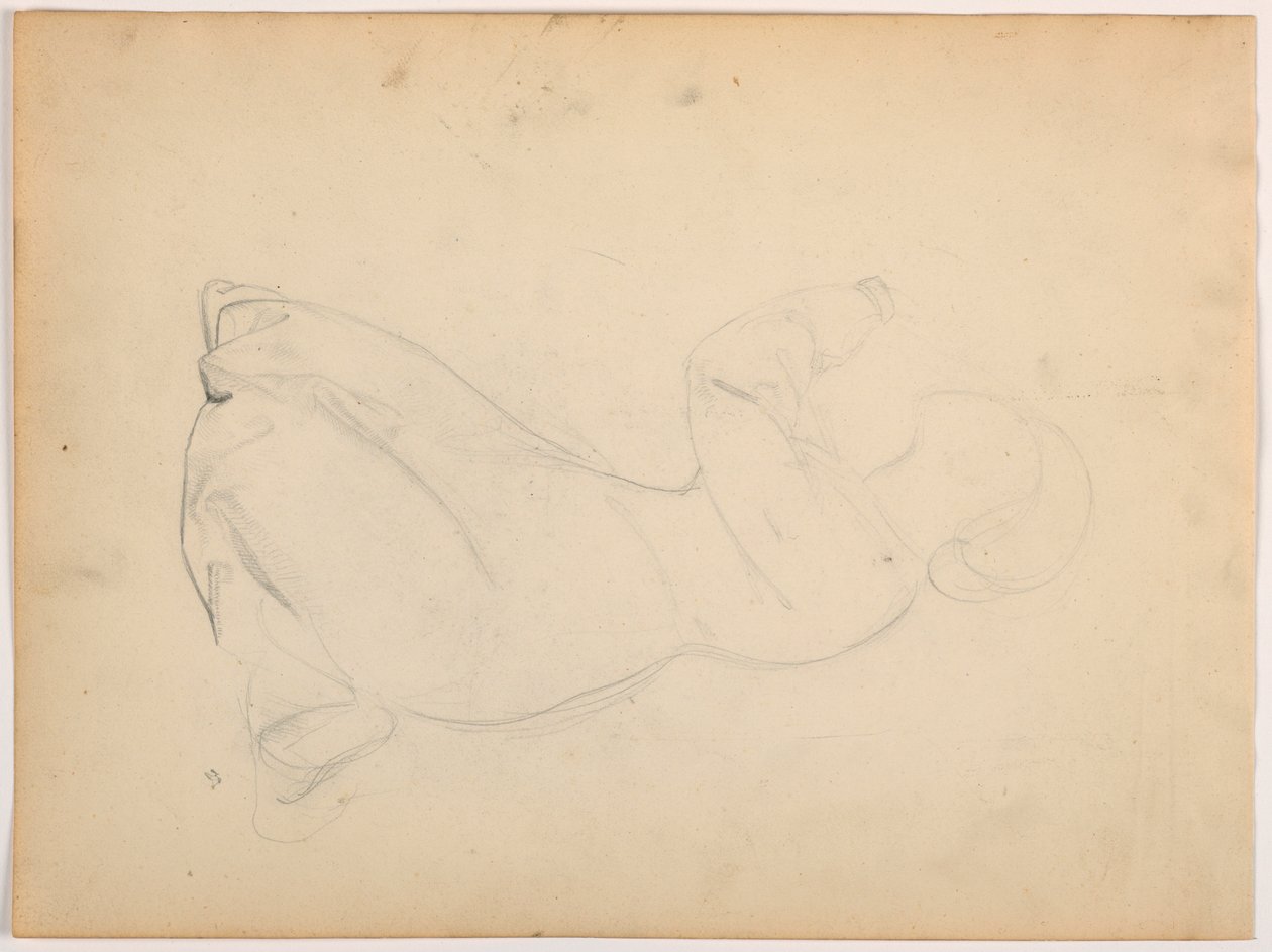 Rajz, Térdelő nő, 1852 körül. alkotó: Daniel Huntington