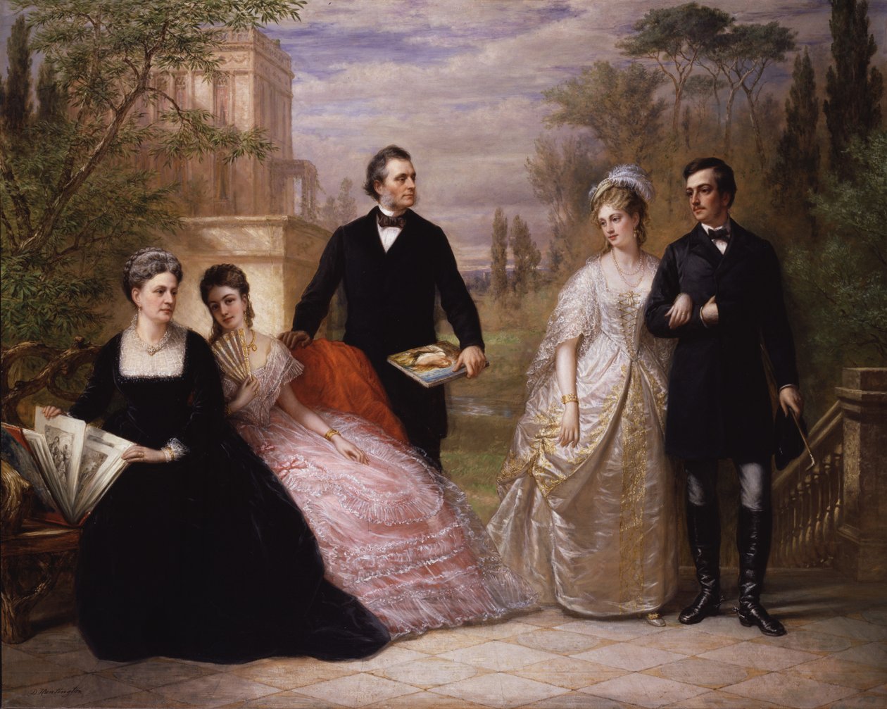 A mezei család a kertben, 1869. alkotó: Daniel Huntington