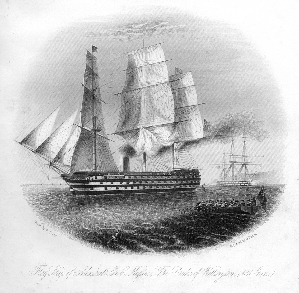 HMS Wellington hercege, 1857. alkotó: Daniel John Pound
