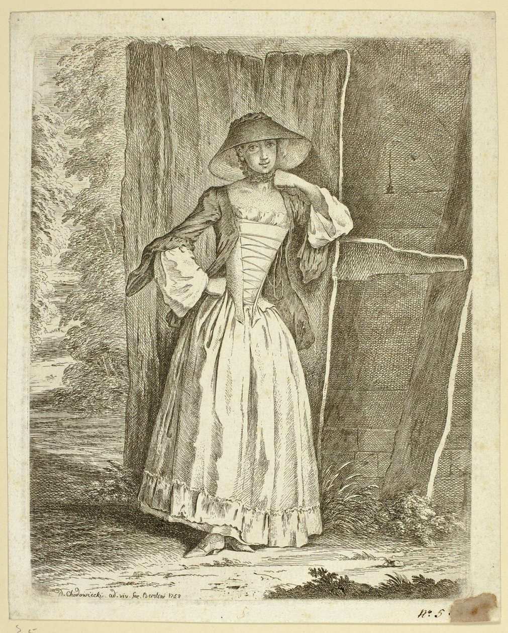 Miss Quantin Standing alkotó: Daniel Nikolaus Chodowiecki