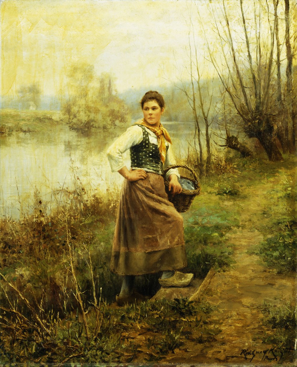 Falusi lány, alkotó: Daniel Ridgway Knight