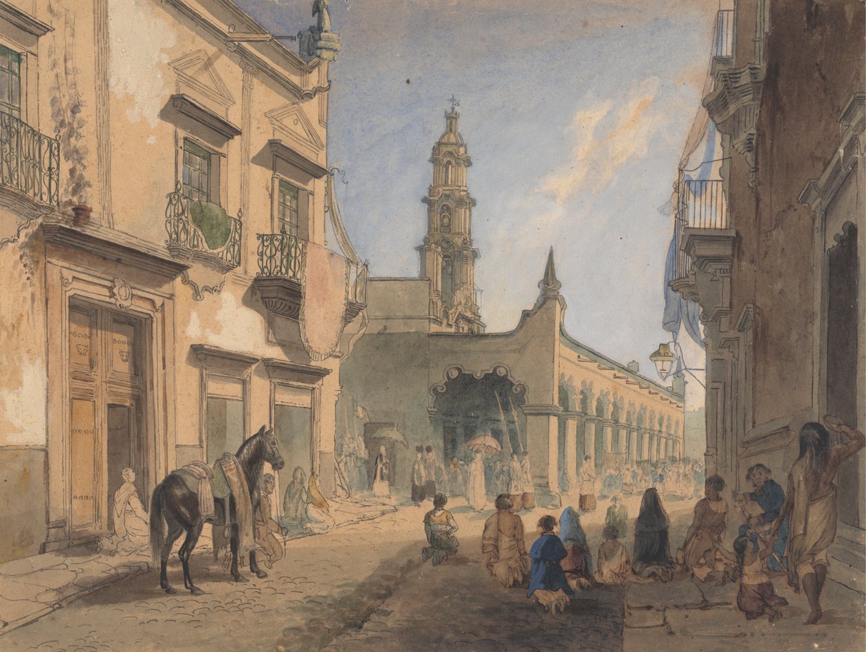 Mexikói utcai jelenet – Caliente Waters alkotó: Daniel Thomas Egerton