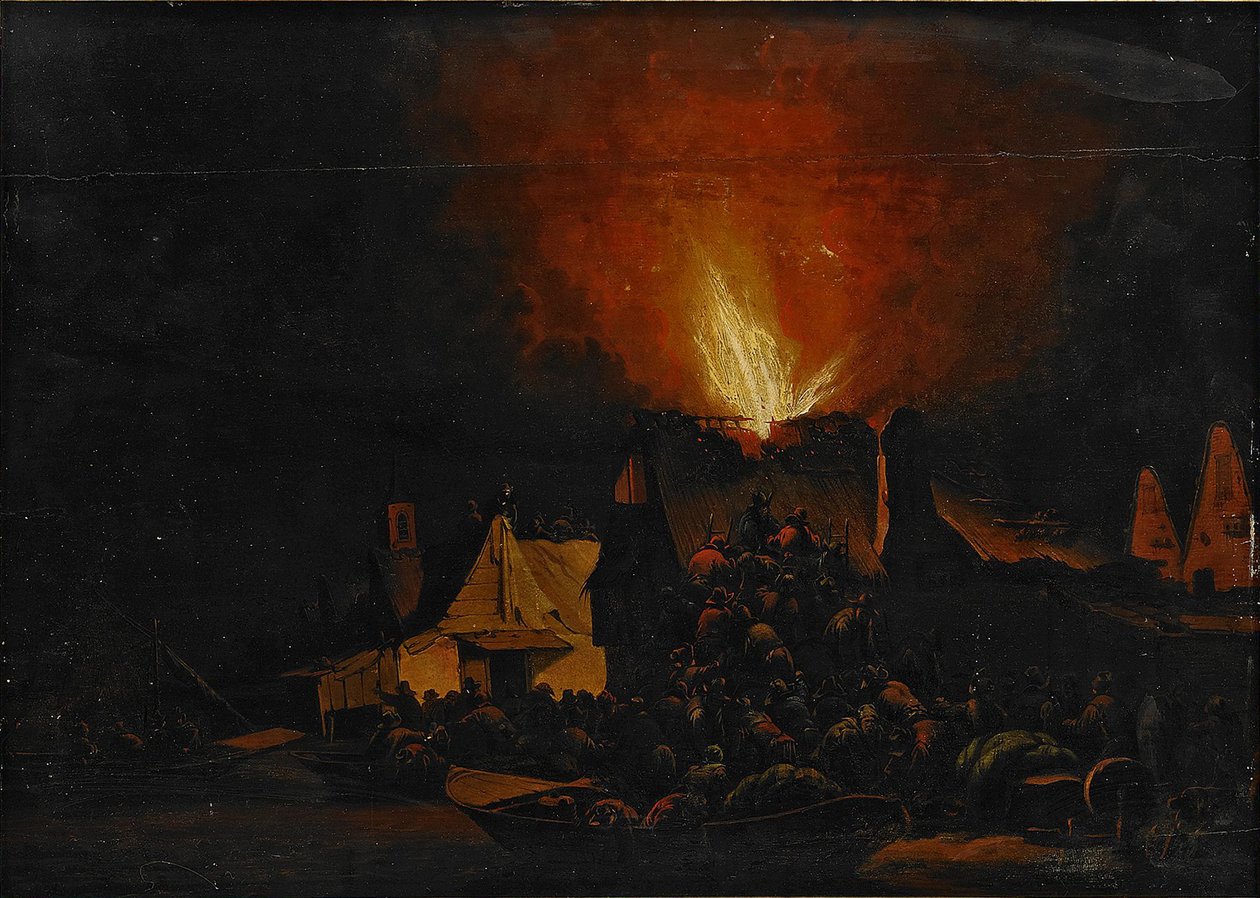 Éjjeli tűz, 1660 alkotó: Daniel Vosmaer