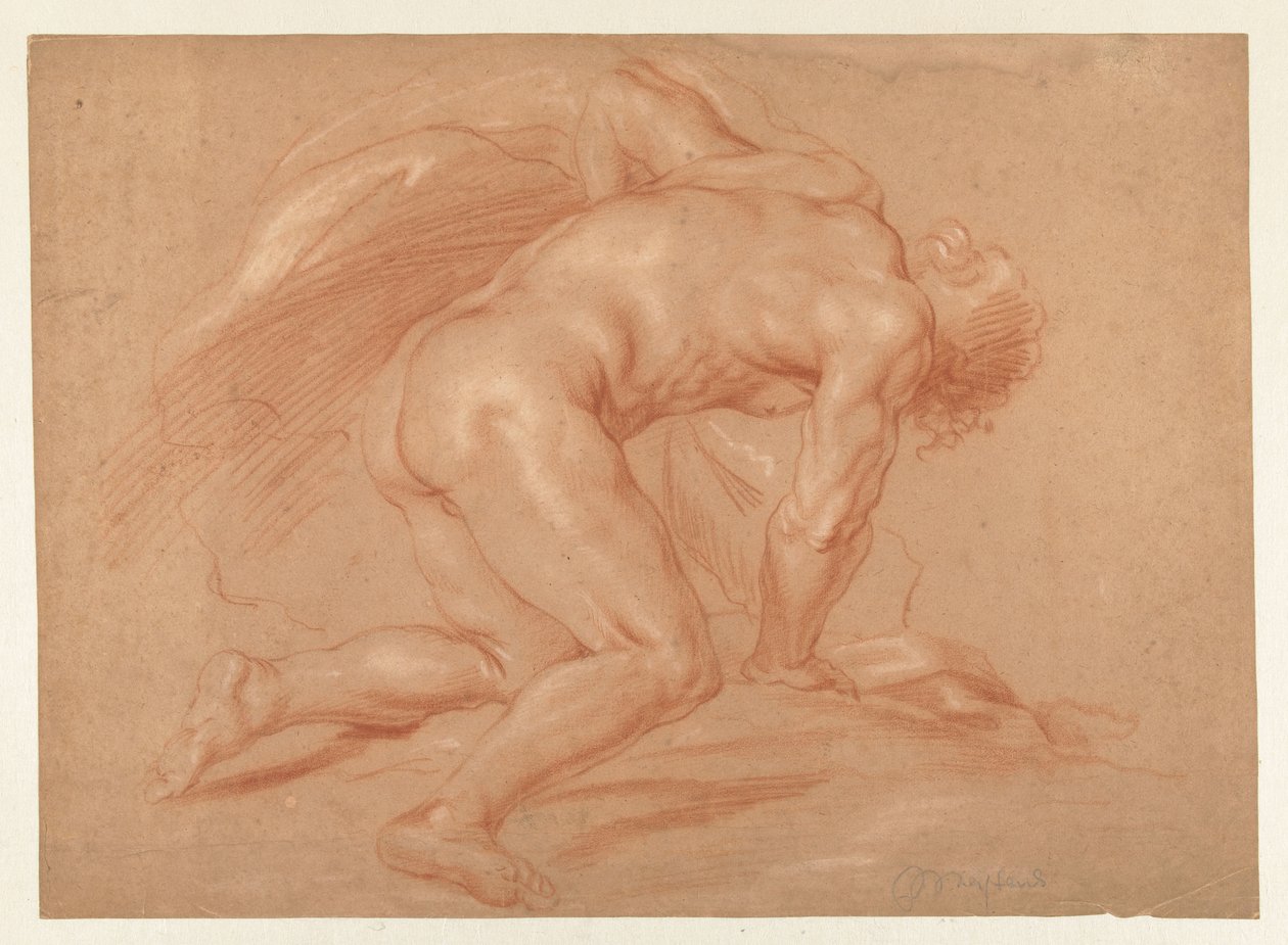Térdelő férfi akt alkotó: Daniël Mijtens (II) (attributed to)