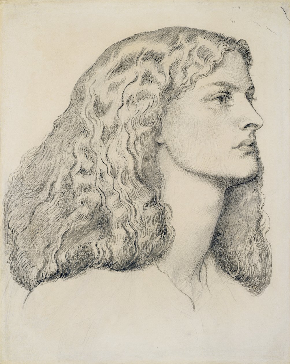 Annie Miller portréja, 1860 körül (ceruza, toll, tinta és mosás papíron) alkotó: Dante Gabriel Charles Rossetti