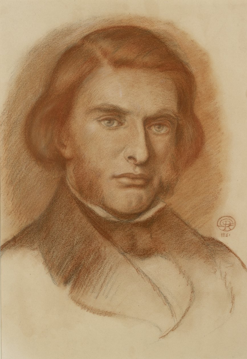 John Ruskin portréja, 1861 (piros és némi fekete kréta) alkotó: Dante Gabriel Charles Rossetti