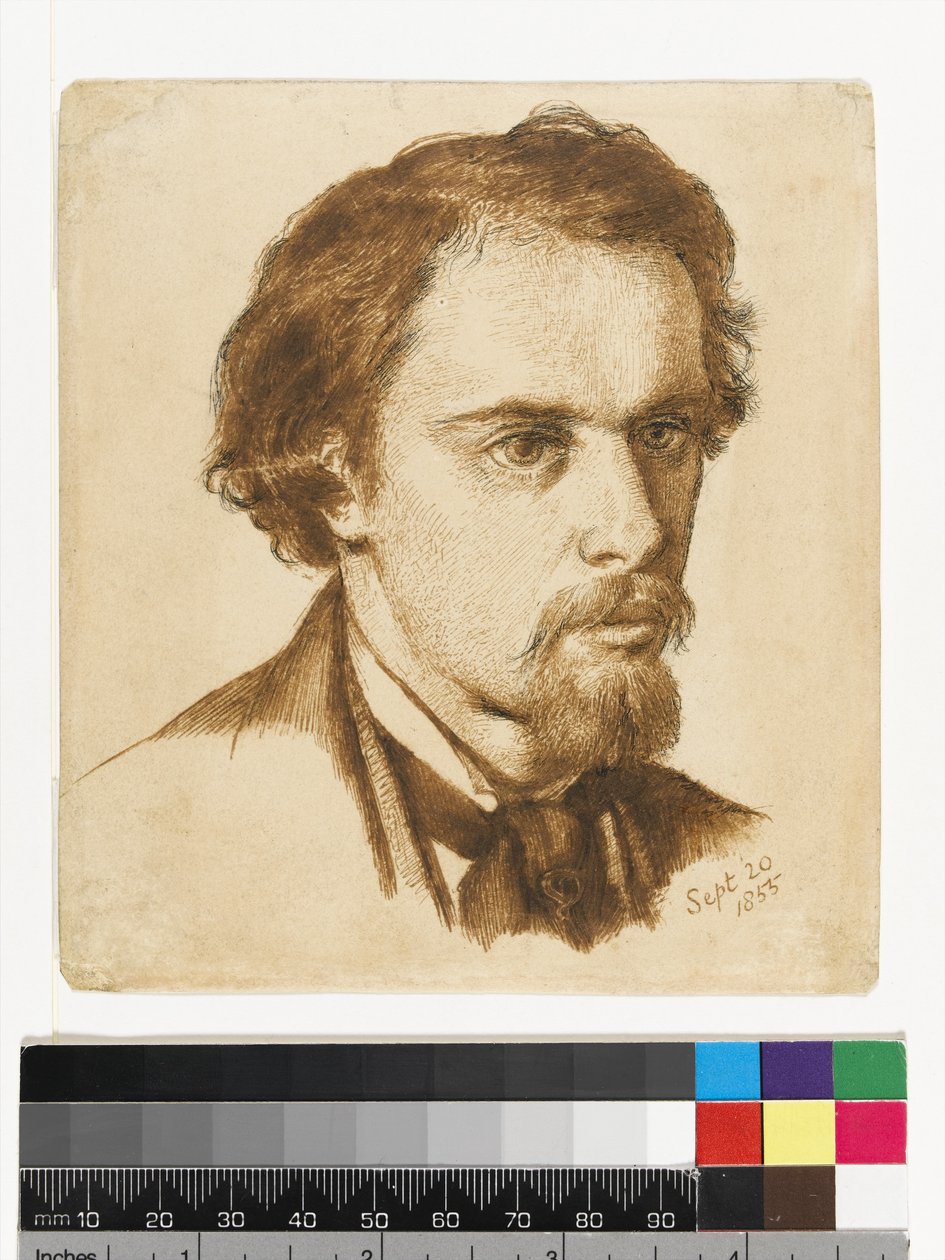 Önarckép, 1855 (toll és tinta, barna tinta, papír) alkotó: Dante Gabriel Charles Rossetti