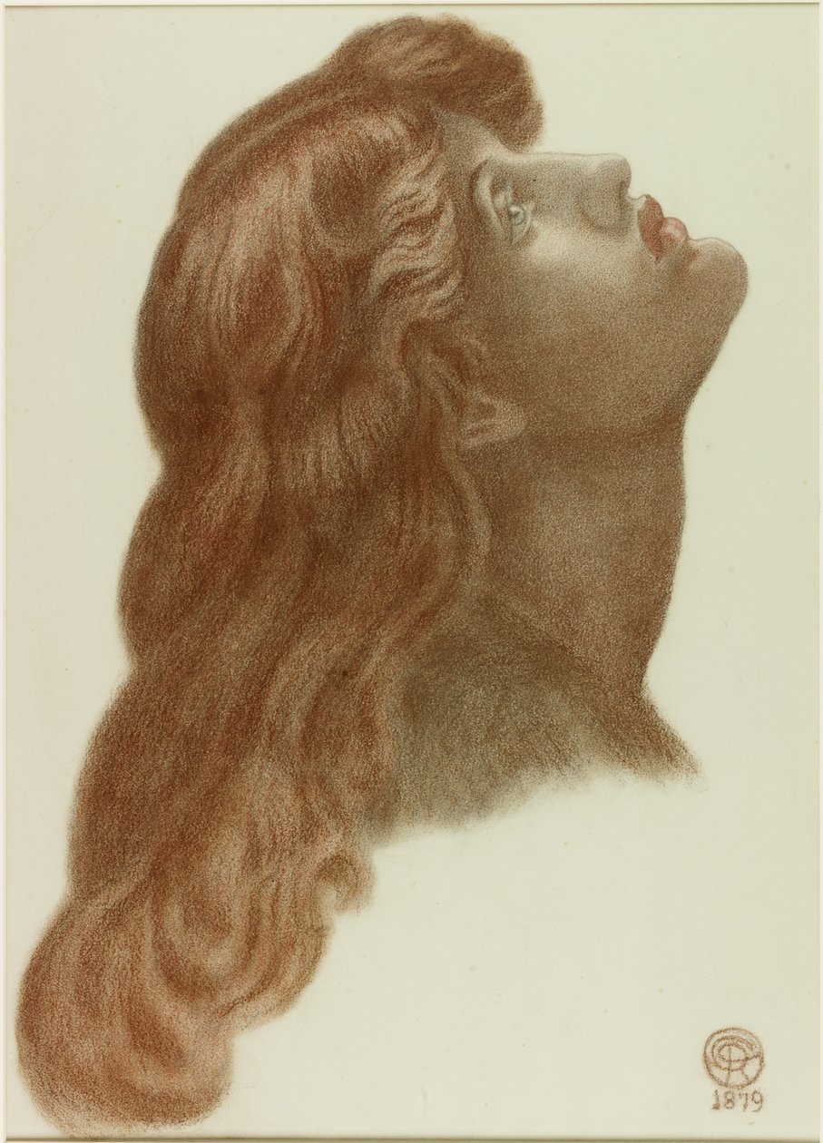 Tanulmány az „Astarte Syriaca” után (kréta papíron) alkotó: Dante Gabriel Charles Rossetti