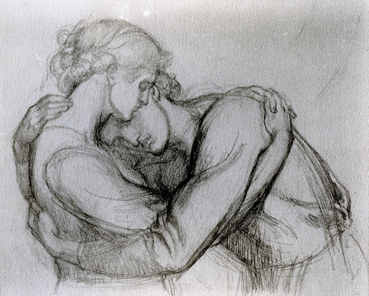 Tanulmány a „Boldog Damozel”-hez, 1876 körül (grafit papíron) alkotó: Dante Gabriel Charles Rossetti