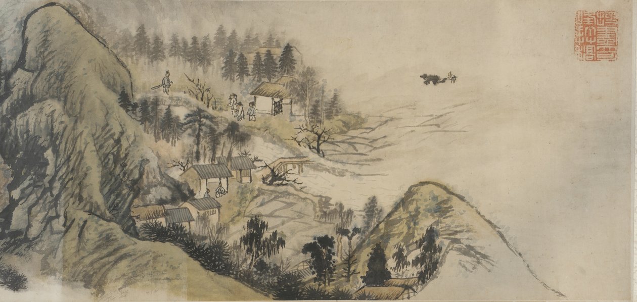 Peach Blossom Spring, Qing-dinasztia, 1690-es évek – 1700-as évek eleje (tinta és szín a papíron) alkotó: Daoji Shitao