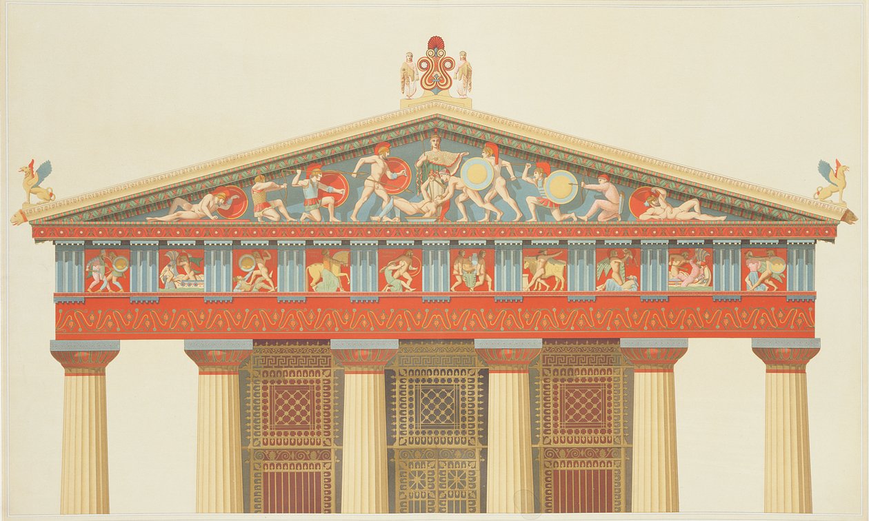 Jupiter templomának homlokzata Aeginában (i.e. 323-27) alkotó: Daumont