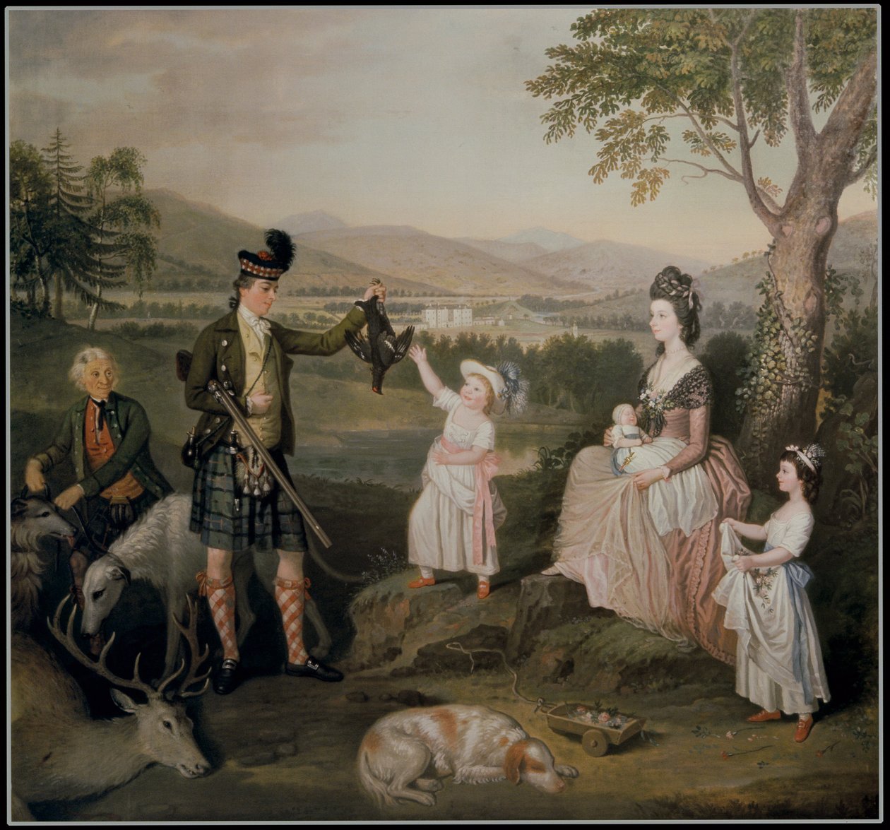 János, Atholl 4. hercege és családja, 1780 alkotó: David Allan