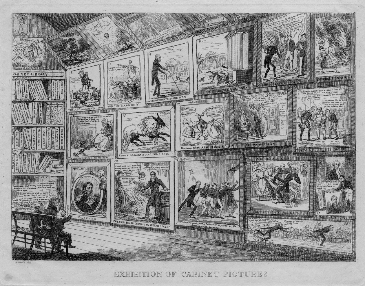 Szekrénykép-kiállítás, 1831 körül alkotó: David Claypoole Johnston