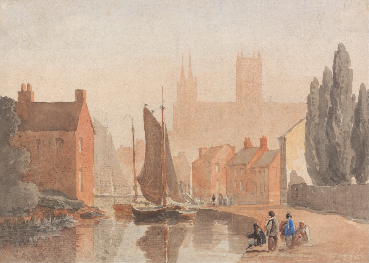 Lincoln -katedrális a Brayford -medencéből alkotó: David Cox