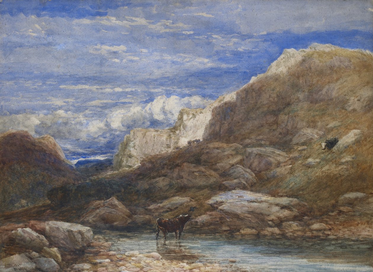 A kihívás, 1853 (akvarell papíron) alkotó: David Cox
