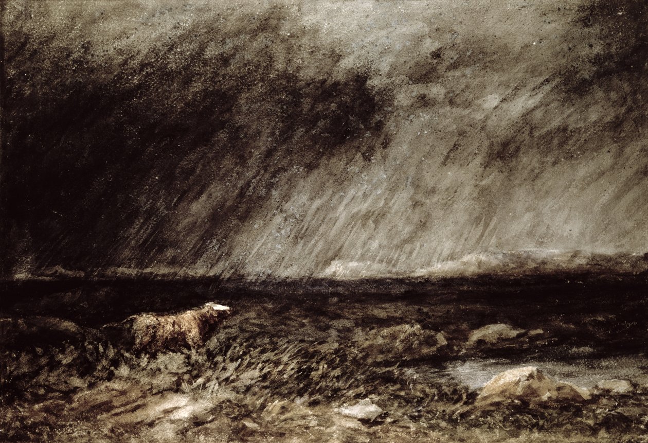 The Challenge on the Moors, Bettws-y-Coed közelében, Észak-Wales, 1853, alkotó: David Cox