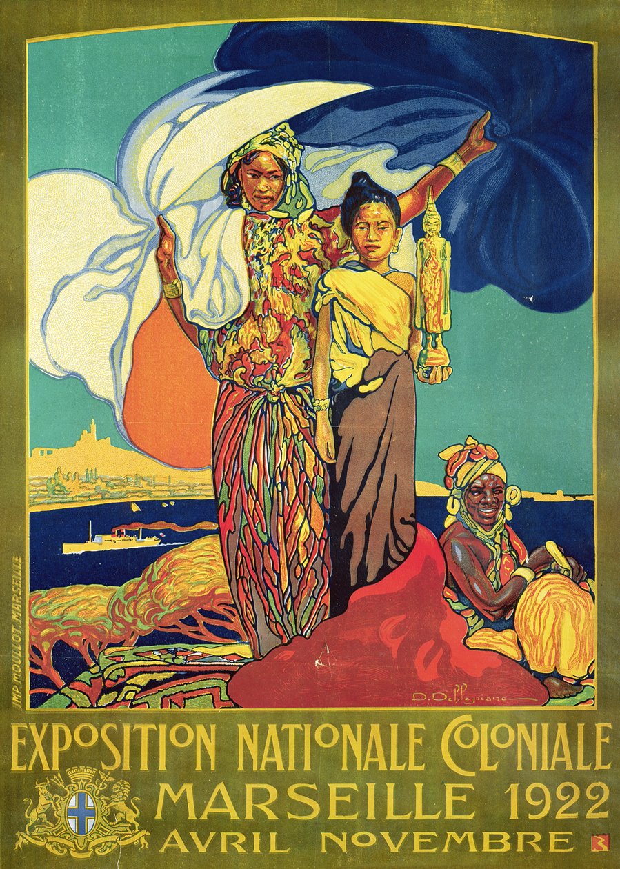A marseille-i „Exposition Nationale Coloniale”-t hirdető plakát, 1922. április–november alkotó: David Dellepiane