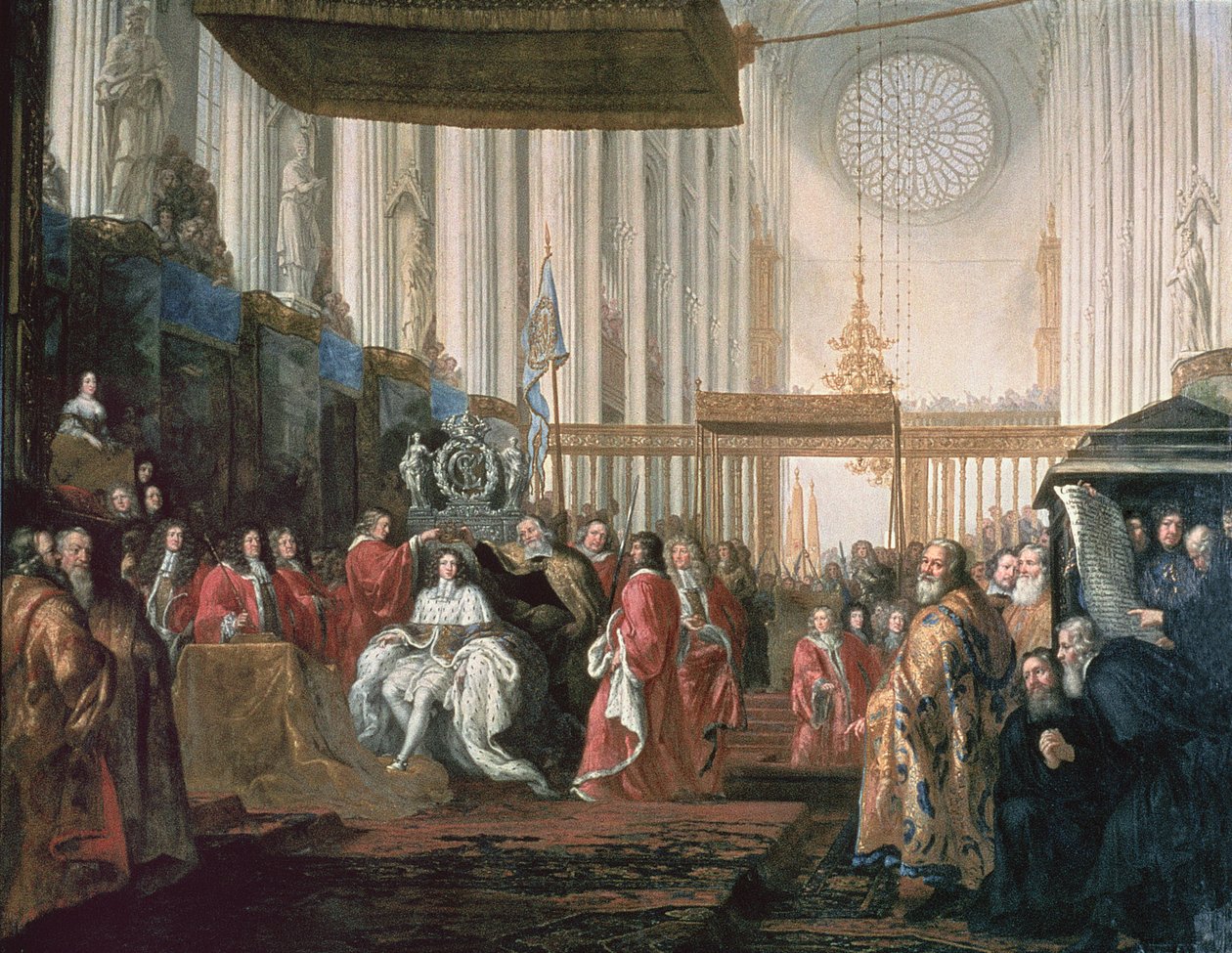 XI. Károly koronázása (1655-97) alkotó: David Klöcker Ehrenstrahl