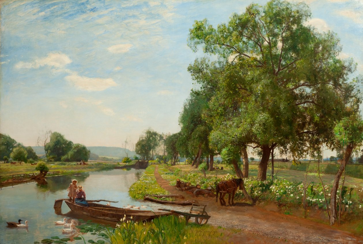 Folyó és vasút, 1896 alkotó: David Murray