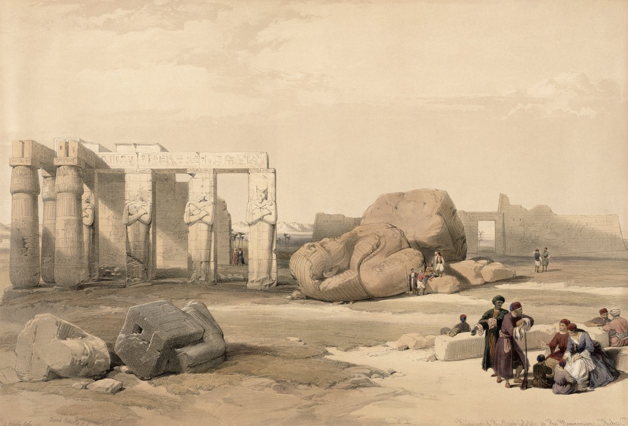 A nagy kolosszus töredékei a The Memnoniumban, Thébában, Egyiptomból és Núbiából, 1. köt. alkotó: David Roberts